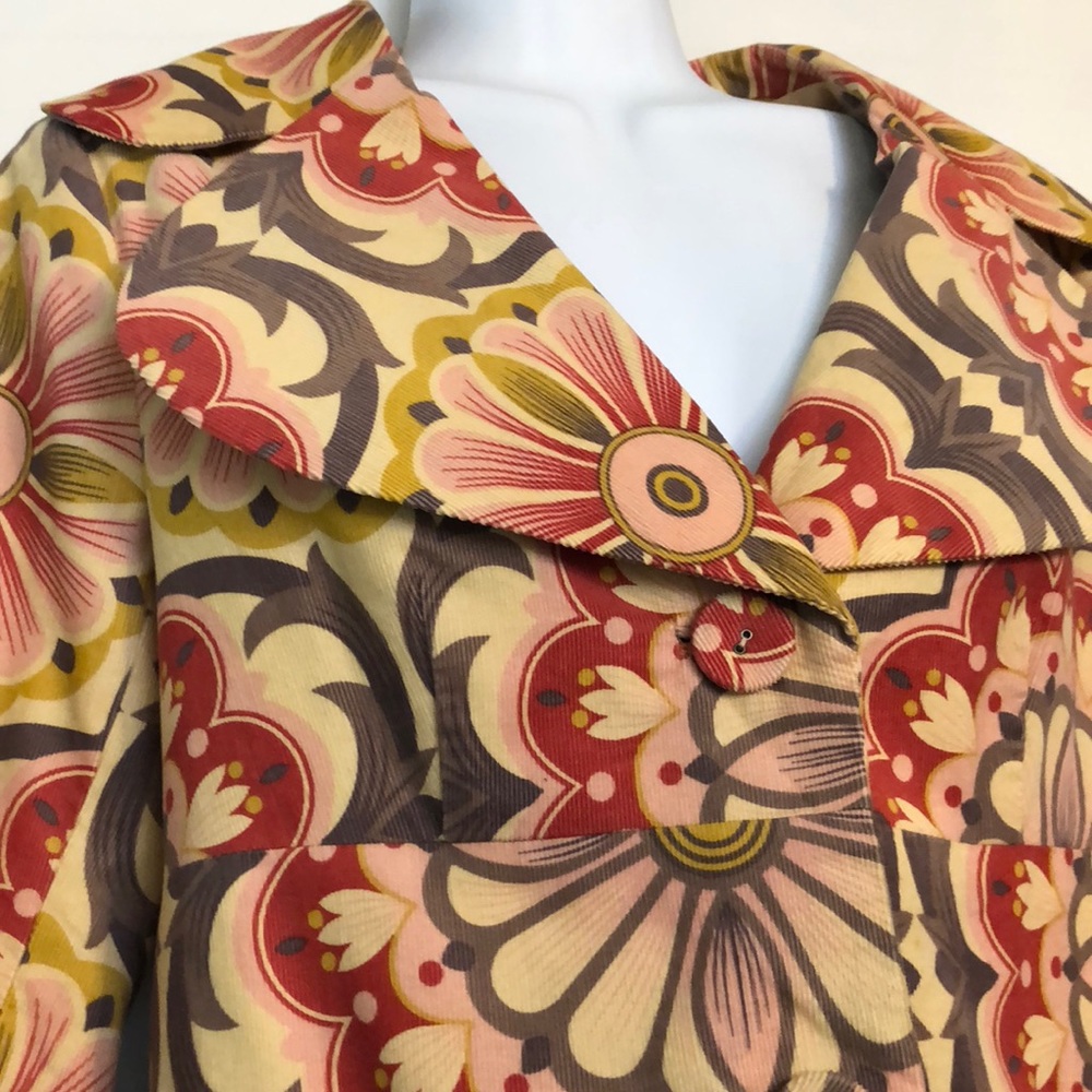 Anthropologie FEI floral soft corduroy jacket sz 8 - Picture 2 of 4